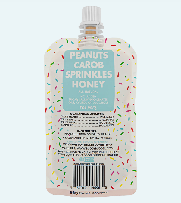 Dog Peanut Butter - 4oz Squeeze Packs Birthday Bash Budder