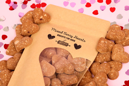 Mixed Berry Hearts Dog Biscuits 4oz