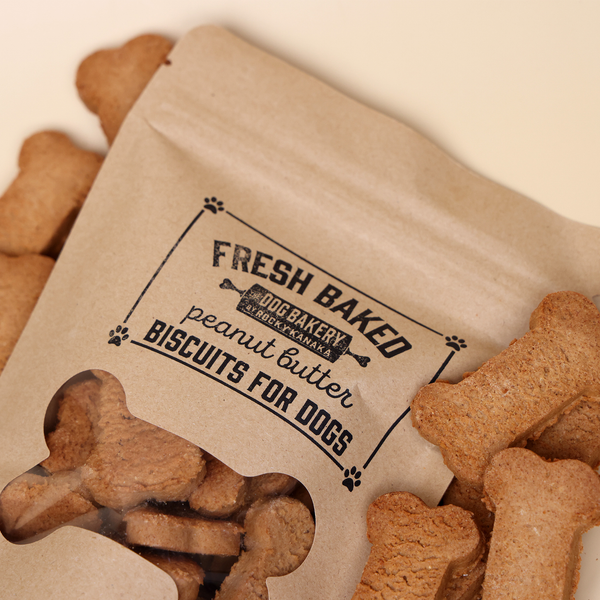 baked fresh dog food Fresh Baked Biscuits For Dogs 4oz Peanut Butter / Mini