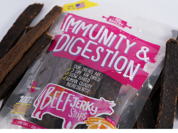 immunity & digestion beef jerky for dogs