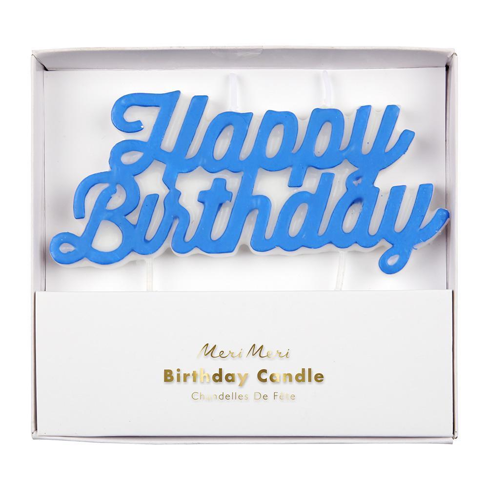 Blue Happy birthday cake